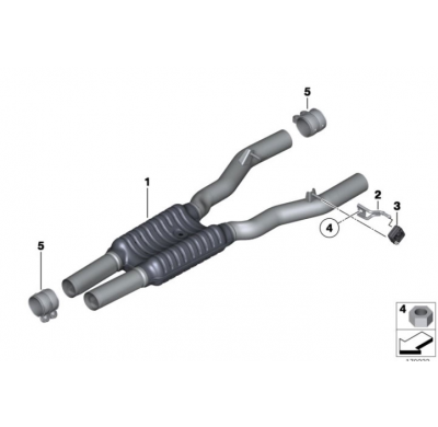 Tubo Central + "X-Pipe" - Alpina B5 (F10 / F11) 4.4i V8 Bi-Turbo (540 Cv) 2012 -> 2014 Supersprint