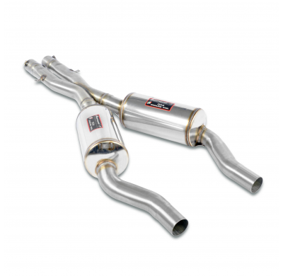 Silencioso central "X-Pipe" Sistema completo 100% de acero inoxidable, tamaño extragrande 2 x Ø70 mm. Solo kit completo. BMW E39