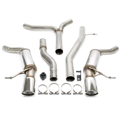 Sistema de acero inoxidable TA Technix Duplex Tubo de escape: 1*1x100 mm izquierdo y derecho, redondo / enrollado con aprobación