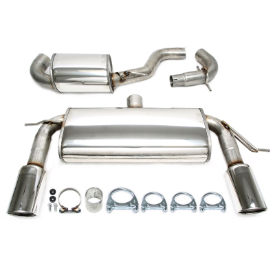 Sistema de acero inoxidable TA Technix Duplex Tubo de escape: 1*1x100 mm izquierdo y derecho, redondo / enrollado con aprobación