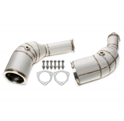 Downpipe de acero inoxidable TA Technix  con escudo térmico y No valido para catalizador  Valido para:: Audi A6 Avant - tipo C8-