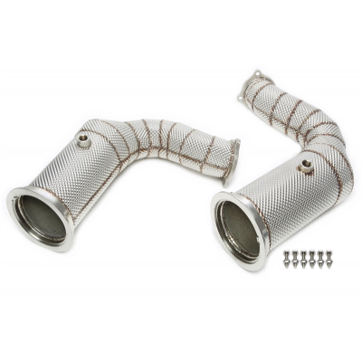 Downpipe de acero inoxidable TA Technix  Downpipe con catalizador y Escudo térmico 200 celdas metalkat con conexión de sensor la