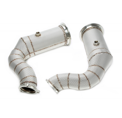 Downpipe de acero inoxidable TA Technix  Downpipe con catalizador y Escudo térmico 200 celdas metalkat con conexión de sensor la