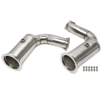 Tubo de bajada de acero inoxidable TA Technix  Downpipe con catalizador 200 celdas gato de metal con conexión de sensor lambda o