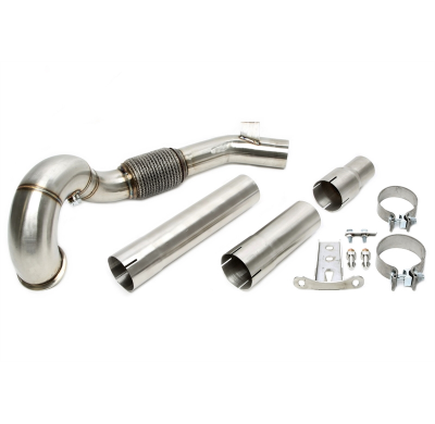 Downpipe de acero inoxidable TA Technix 3 Downpipe con catalizador vacío, juego de 3 piezas con abrazaderas, conexión de sonda l