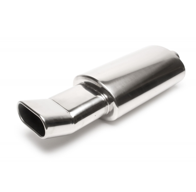 Silenciador trasero deportivo TA Technix acero inoxidable universal 70 x 140 mm DTM ovalado / bridado  acero inoxidable pulido U