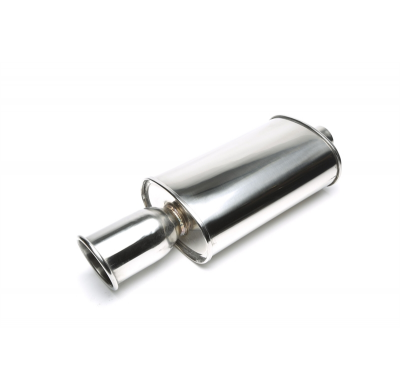 Silenciador trasero deportivo TA Technix acero inoxidable universal 115 mm redondo / biselado / brida exterior  acero inoxidable