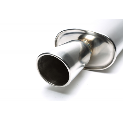 Escape trasero deportivo TA-Technix acero inoxidable universal 100mm redondo / embridado / biselado  acero inoxidable pulido