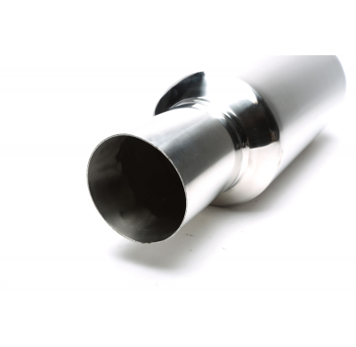 Silenciador trasero deportivo TA Technix acero inoxidable universal 100mm redondo / afilado  acero inoxidable pulido Uso univers