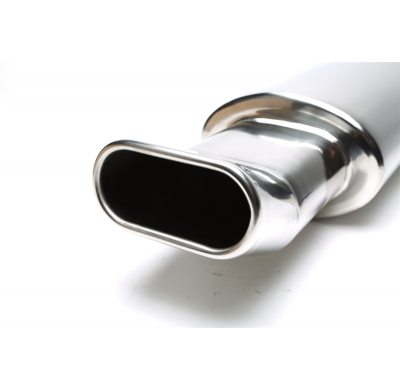 Silenciador trasero deportivo TA Technix acero inoxidable universal 70 x 140 mm DTM ovalado / bridado  acero inoxidable pulido U
