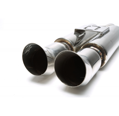 Silenciador trasero TA Technix inox sport universal 2 x 90/100mm DTM oval / sharp  acero inoxidable pulido Universalmente utiliz