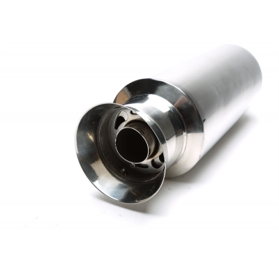 Silenciador trasero deportivo TA Technix inox universal 125/100 / 45mm redondo / rectificado / silenciador en tubo de escape  ac