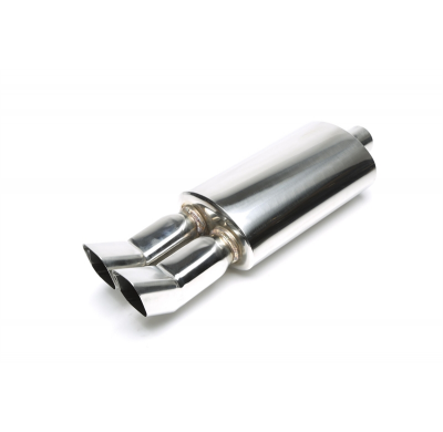 Silenciador trasero deportivo TA Technix acero inoxidable universal 2 x 75 x 85 mm DTM afilado / biselado  acero inoxidable puli