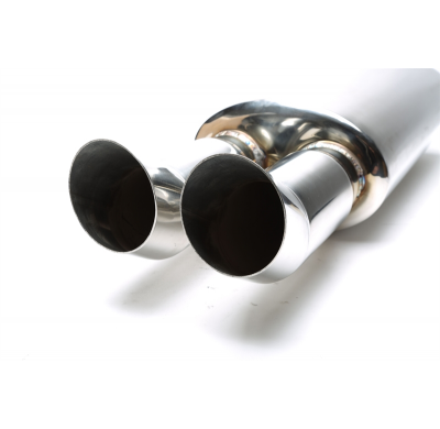 TA Technix inox sport silenciador trasero universal 2 x 76mm DTM redondo / afilado  acero inoxidable pulido Universalmente utili