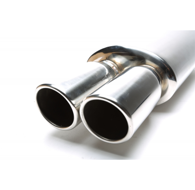 Silenciador trasero TA Technix inox sport universal 2 x 89mm redondo / embridado / biselado  acero inoxidable pulido Universalme