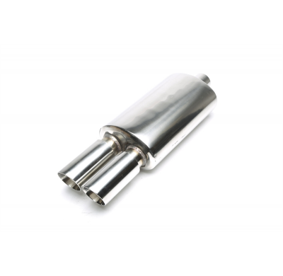 Silenciador trasero deportivo TA Technix inox universal 2 x 76mm redondo / biselado / estirado hacia adentro  acero inoxidable p