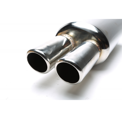 Escape trasero deportivo TA Technix inox universal 2 x 76mm redondo / biselado  acero inoxidable pulido Uso universal Conexi