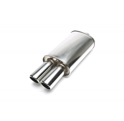 Silenciador trasero deportivo TA Technix acero inoxidable universal 2 x 76mm redondo / biselado  acero inoxidable pulido Uso uni