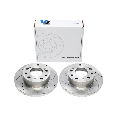 TA Technix Sport Brake Disc Set Eje delantero Performado + Slotted oem-Comparison Número: ZF 07 568 440, ZF 93 500 520, 4246 N5,