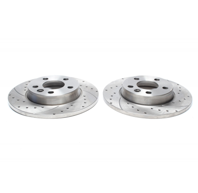 TA Technix sport brake disc set eje trasero perforado + ranurado OEM número de comparación: 701615601, 701615601A  aptos para: V