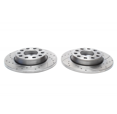 TA Technix sport brake disc set eje trasero perforado + ranurado OEM número de comparación: 8E0615601D, 8E0615601Q  aptos para: