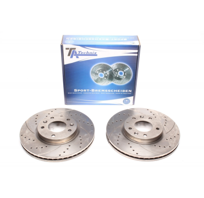 Juego De Discos De Freno Deportivos Ta Technix Eje Delantero Perforados + Ranurados + Ventilados Internamente#número De Comparac