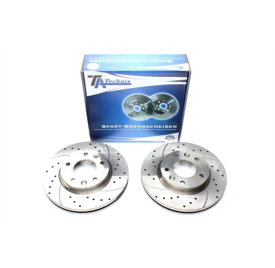 Juego De Discos De Freno Deportivos Ta Technix Eje Delantero Perforado + Ranurado + Ventilado Internamente Oem-Número De Compara