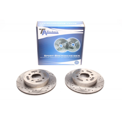 Juego De Discos De Freno Deportivos Ta Technix Eje Delantero Perforado + Ranurado + Ventilado Internamente#número De Comparación