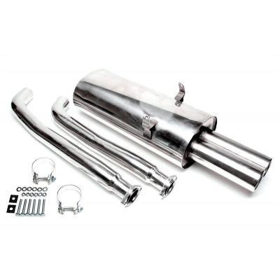 Sistema de acero inoxidable TA Technix Tubo de escape: 2x76 mm redondo + embridado con aprobación CE e1-0211378 328i No valido p