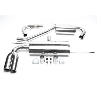 Sistema de acero inoxidable TA Technix Tailpipe: 2x76 mm redondos + embridados Tailpipes en el paragolpes. (Valido para el parac