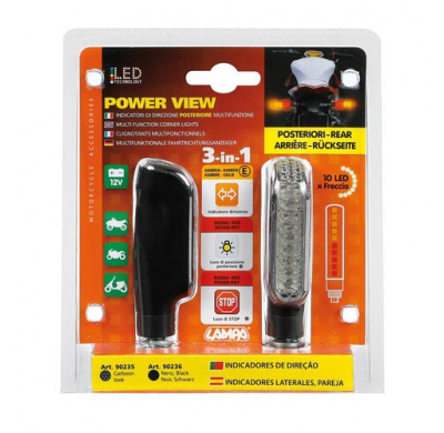 Blister Con 2 Luces Intermitencias Traseros Led Para Moto, 12 V. 90236