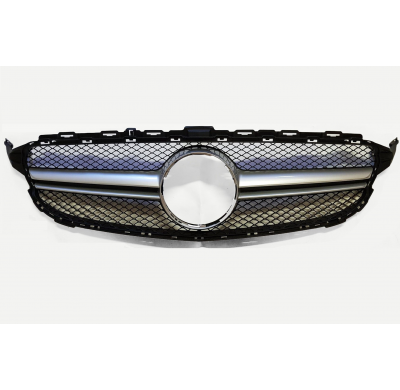 Parrilla Delantera Mercedes-Benz C W205 Plata Gris