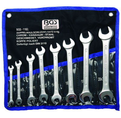Juego Llaves Fijas Doble Boca, 6-22mm - 8 Piezas