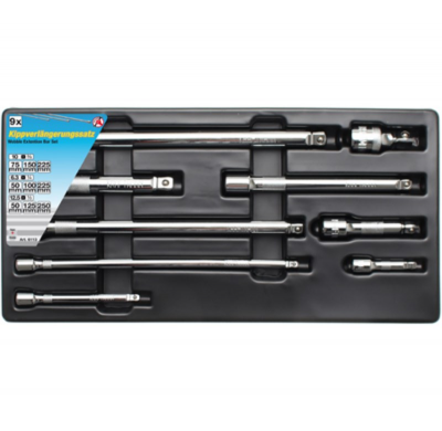 Juego De Alargaderas De 1/2" 1/4" Y 3/8" - 9 Piezas