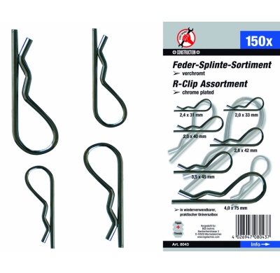 Pasadores De Aleta Tipo R - 150 Piezas