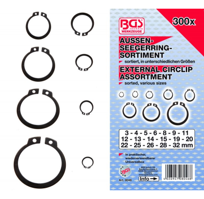 Anillos Exteriores 3-32mm - 300 Piezas