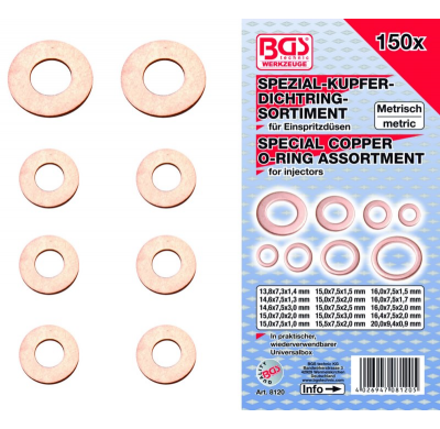 Arandelas De Cobre Para Inyectores - 150 Piezas