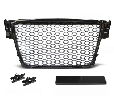 Parrilla Audi A4 B8 08-11 Negro Brillante Rs-Style