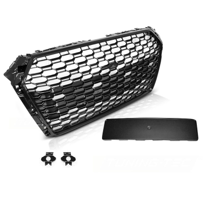 Parrilla delantera AUDI A4 B9 15-19 GLOSSY BLACK RS4 STYLE PDC