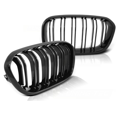 Parrilla Delantera Bmw F20 F21 Lci 15-18 Negro Brillante.  Double Bar