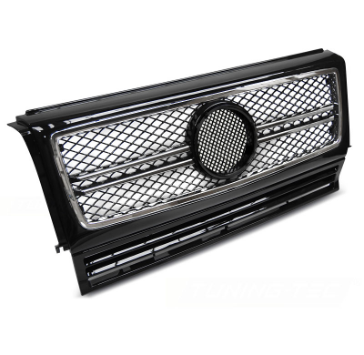 Parrilla Deportiva Mercedes W463 90-12 C63 Amg Style Negro Cromado