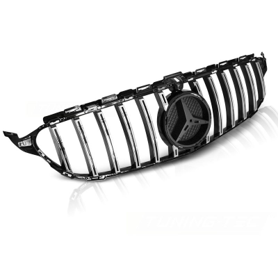 Parrilla delantera MERCEDES W205 14-18 GT-R STYLE CHROME GLOSSY BLACK