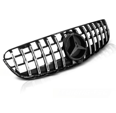 Parrilla Delantera Mercedes Glc W253 15- Gt-R Style Chrome Glossy Black