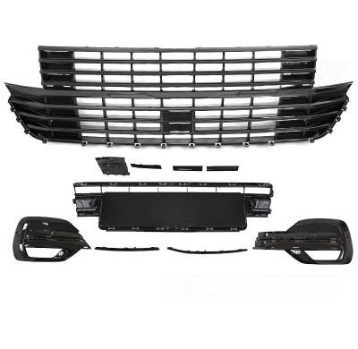 REJILLA CON ELEMENTO DE PARACHOQUES NEGRO BRILLANTE para VW T6.1 20-