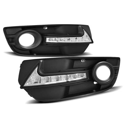 Faros Delanteros Luz Diurna Rejilla Antiniebla Audi Q5 08-12 Negro