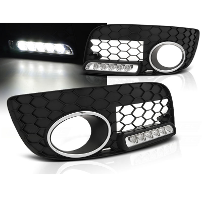 Faros Delanteros Luz Diurna Vw Golf 5 Gti Rejilla Delantera Led Negro