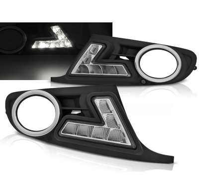 Faros Delanteros Luz Diurna Vw Golf 6 Rejilla Delantera Led Negro