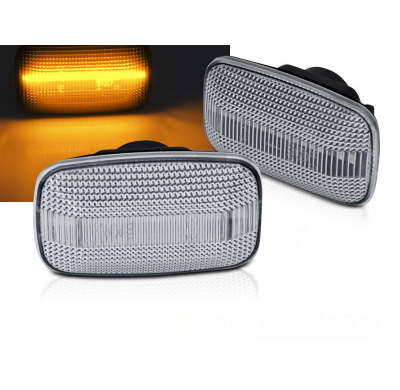 INTERMITENTES LED BLANCO DE DIRECCIÓN LATERAL compatible con TOYOTA LAND CRUISER 70 80 90 100 con intermitente dinamico