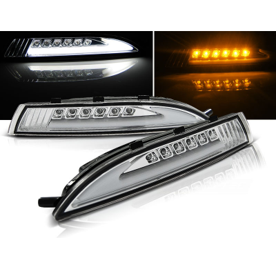 Faros Delanteros Luz Diurna Vw Scirocco 08-04.14 Luz Diurna Delantera Cromado Led