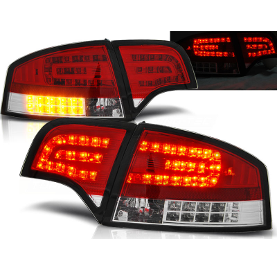 Pilotos Traseros Led Audi A4 B7 11.04-03.08 Sedan Rojo/Blanco Led